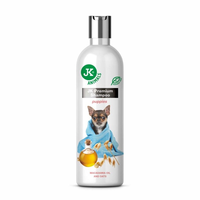 JK ANIMALS Prémiový šampón pre šteňatá s výťažkami z ovsa, makadamový olej 250 ml