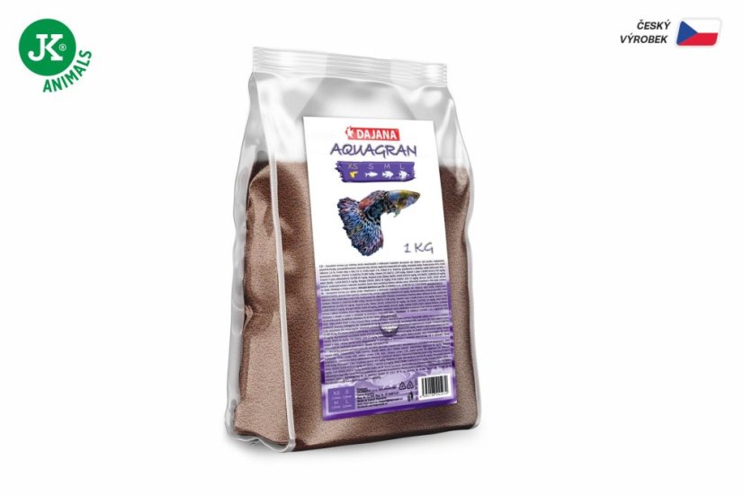 Dajana Aquagran granulované krmivo pre akváriové ryby, veľkosť XS, 1 kg, pre všetky druhy mäsožravých a všežravých tropických akváriových rýb