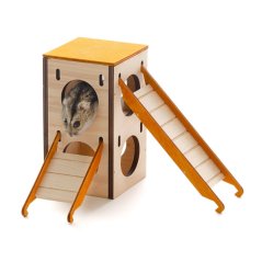 JK ANIMALS drevený domček Veža s rebríkmi pre škrečky, 8×7,5×14 cm