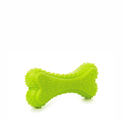 JK ANIMALS, Kosť zelená, pískacia hračka z TPR termoplastickej gumy, veľkosť 12 cm