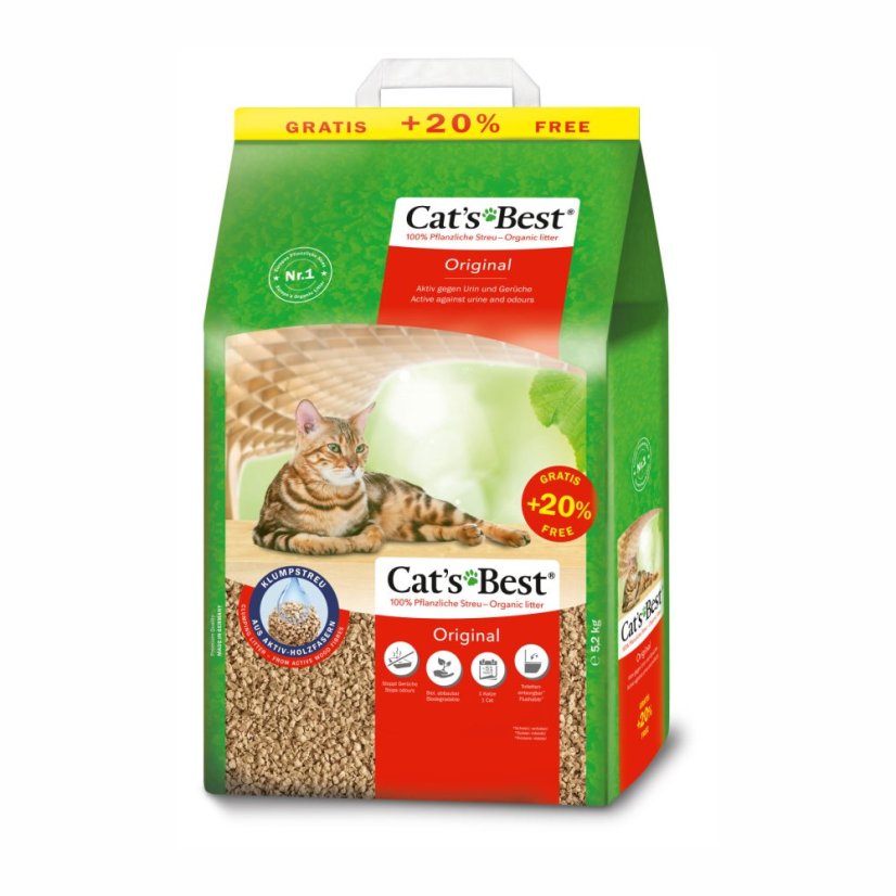 Cat's Best Original podstielka 5,2 kg/10+2 l Gratis