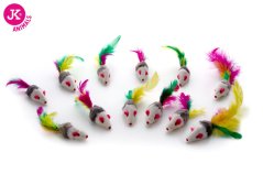 JK Animals Malé myšky s perím 12 ks/5 cm