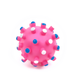 JK ANIMALS Vinylová lopta s bodlinami, pískacia hračka pre psov, 11 cm