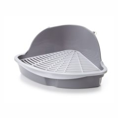 JK ANIMALS toaleta rohová pre králiky a morčatá, sivá, 18×18×25 cm