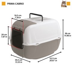 Ferplast PRIMA CABRIO toaleta pre mačky, hnedá 39,5 x 52,5 x 38 cm