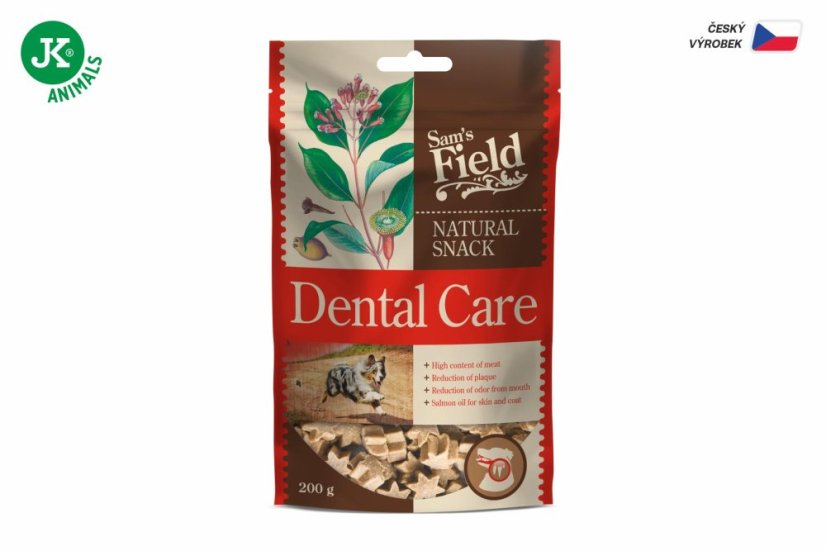Sam's Field Natural Snack Dental Care, funkčná masová polovlhká mäkká maškrta pre psov, 200 g (Sams Field polovlhká maškrta)
