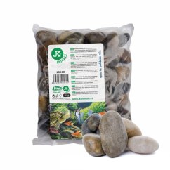 JK ANIMALS Prírodné kremenné valounky mix, do akvária a terária, 2 kg