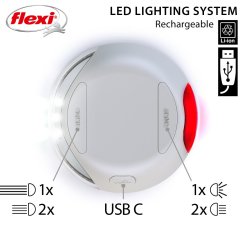 Flexi LED světlo šedé pre Flexi vodítko S, M, L