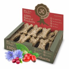 JK ANIMALS, Kosť natural so šípkou, brusnicou a zeleným čajom 10 cm, 27 ks