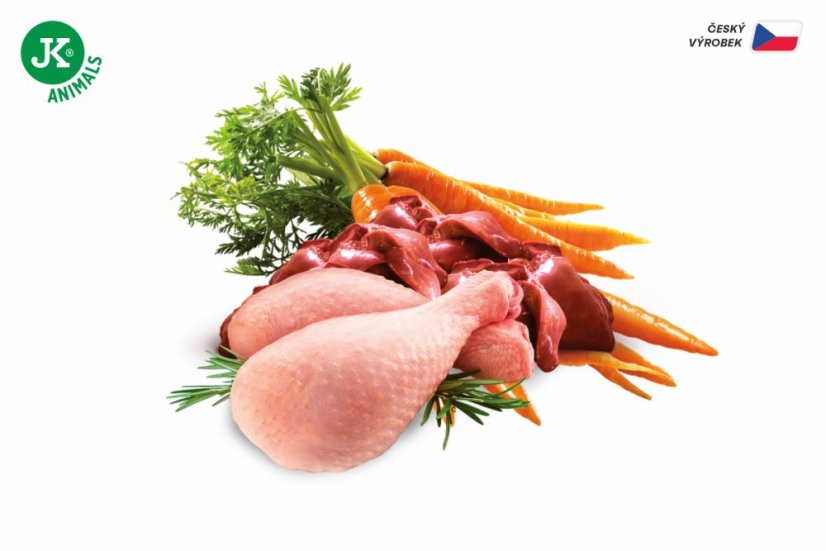 6× 400 g, Sam's Field True Chicken Meat & Carrot (Sams Field mäsová konzerva)
