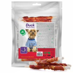 JK ANIMALS Meat Snack Duck Wrapped Sticks, wrap s kačacím mäsom na byvolie tyčinke 500g