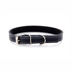 Kožený obojok JK Classic pre psov, 1,6×45 cm, čierny