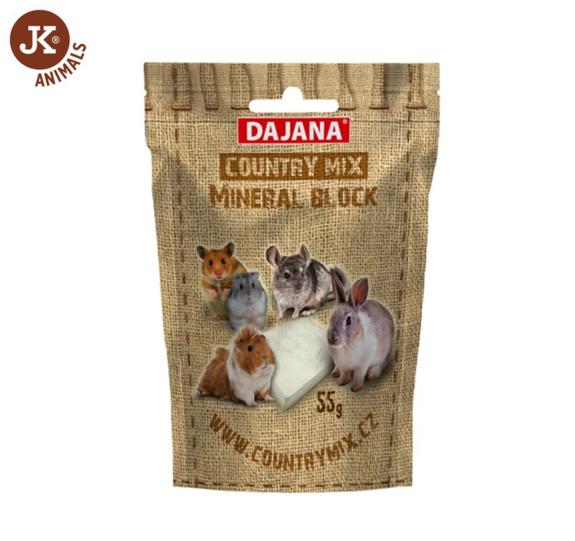 Dajana – COUNTRY MIX, Mineral block, minerálny kameň pre hlodavce 55 g