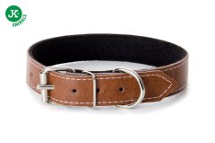 Kožený obojok JK Classic pre psov, 3×65 cm, natural, prírodný