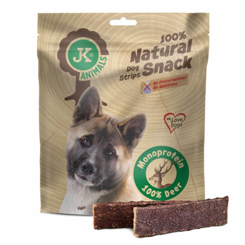 JK ANIMALS 100% Natural Snack, Monoproteín Deer, 100% JELEŇ, 500 g