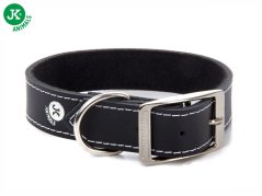 JK Široký kožený obojok LUX 28 mm/50 cm čierny