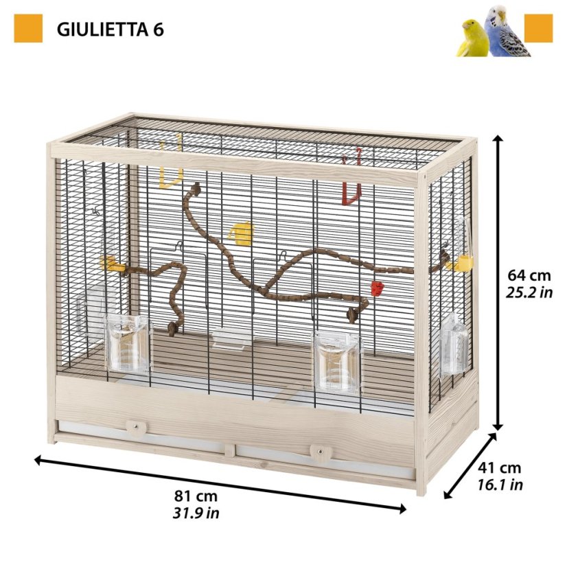 Ferplast GIULIETTA 6 drevená klietka pre vtáky 81 x 41 x 64 cm