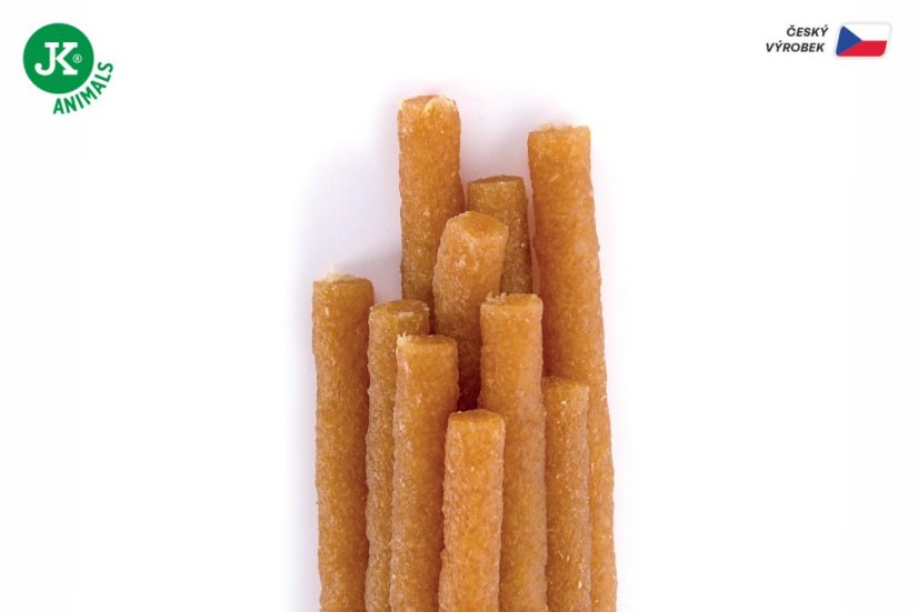 JK ANIMALS Hovädzie tyčinky s kolagénom, kolagénová maškrta pre psov s obsahom 22 % kolagénu, 65 g