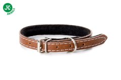 Kožený obojok JK Classic pre psy, 1,2×35 cm, natural, prírodný