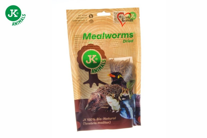 Sušené múčne červy JK Dried Mealworms vo vrecku, 80 g, (Tenebrio Molitor)
