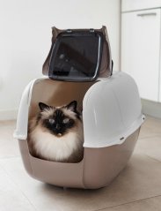 Ferplast PRIMA CABRIO toaleta pre mačky, hnedá 39,5 x 52,5 x 38 cm