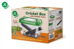 JK ANIMALS, prenosný priehľadný box na cvrčky s dávkovačom 18x12x14 cm