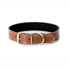 Kožený obojok JK Classic pre psov, 2,5×55 cm, natural, prírodný