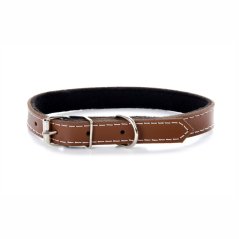 Kožený obojok JK Classic pre psy, 1,8×50 cm, hnedý