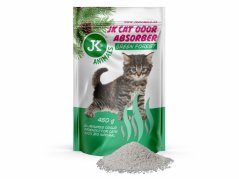 JK Green Forest Absorber, pohlcovač zápachov s vôňou zeleného lesa, 450 g, podporuje účinok podstielok