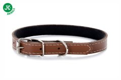 Kožený obojok JK Classic pre psov, 1,6×45 cm, hnedý