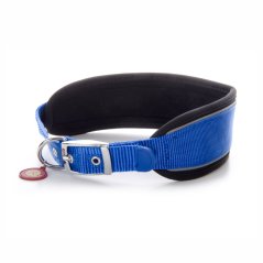 JK ANIMALS Nylonový obojok Comfort s mäkkou výstuhou XL, 7,6×51–60 cm, modrý