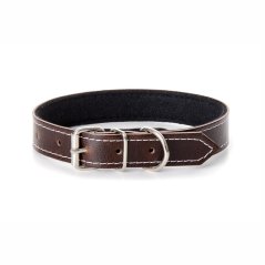 Kožený obojok JK Classic pre psov, 2,5×55 cm, hnedý