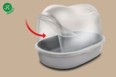 JK ANIMALS Plastová kúpeľňa pre činčily s dvierkami 26×20×20 cm