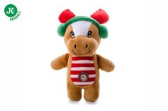 JK ANIMALS, plyšový sob X-Mas, plyšová pískacia vianočná hračka pre psov 27 cm