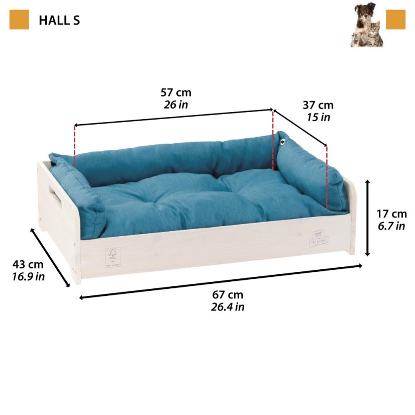 Ferplast DOG&CAT BED HALL S,  posteľ 67 x 43 x 17 cm