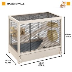 FERPLAST HAMSTERVILLE BLACK klietka pre škrečky 60 x 34 x 49 cm