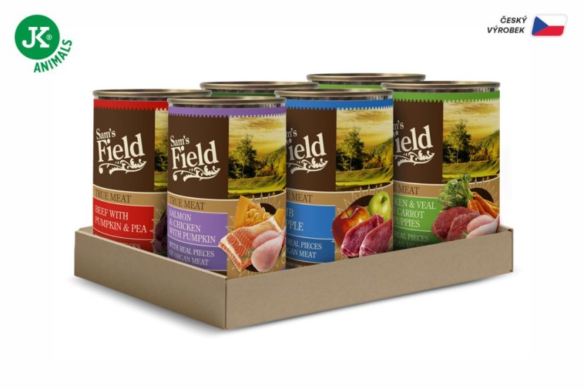 6× 400 g, Sam's Field True Meat Mix (Sams Field mäsová konzerva)