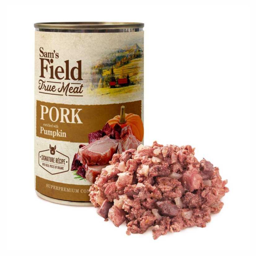 6x 400g, Sam's Field True Pork Meat & Pumpkin, superprémiová konzerva, (Sams Field)