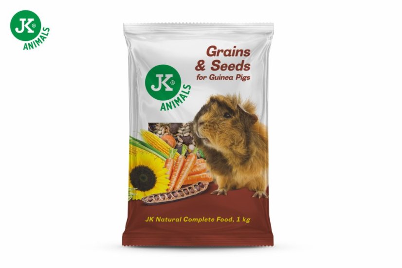 Zrniny a semienka, 1 kg, kompletné krmivo pre morčatá