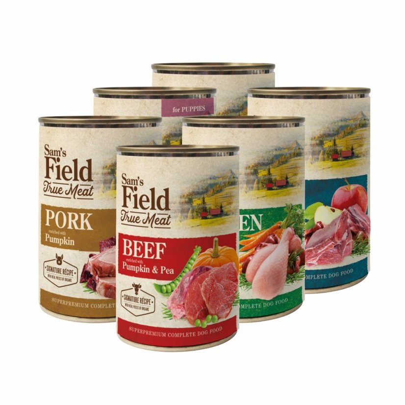 6x 400g, Sam's Field MIX, superprémiová konzerva, (Sams Field)