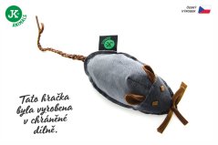 JK ANIMALS myška, textilná hračka pre mačky, šedá, 18 cm