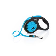 flexi Neon pásik, veľkosť S 5m/15 kg, modrá