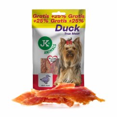 JK ANIMALS sušené kačacie mäso, mäsová maškrta, +25 % Gratis, 100g
