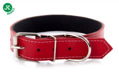 Kožený obojok JK Classic pre psov, 3,8×70 cm, červený