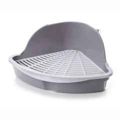 JK ANIMALS toaleta rohová pre králiky a morčatá, sivá, 25×25×34 cm