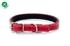 Kožený obojok JK Classic pre psov, 1,2×35 cm, červený