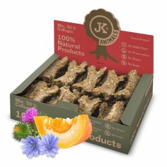 JK ANIMALS, kosť natural s pestrecom a tekvicou, prírodná maškrta s min. 30 % kolagénom pre psov, 650 g, 10 cm, 27 ks v boxe