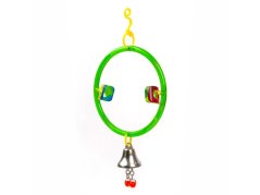 JK Animals hojdačka kruh so zvončekom, plastová hračka pre vtáky 21x11 cm