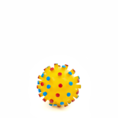 JK ANIMALS Vinylová lopta s bodlinami, pískacia hračka pre psov, 7 cm