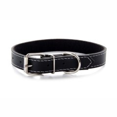 Kožený obojok JK Classic pre psov, 2,5×55 cm, čierny